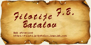 Filotije Batalov vizit kartica